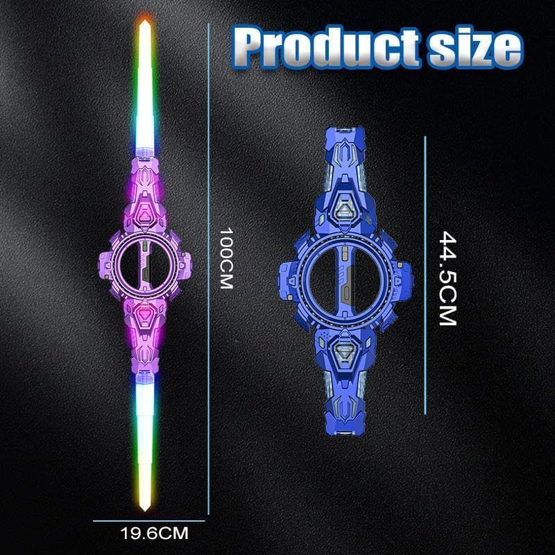 Fire Spin Double-Edged Lightsaber Toy | Rotating LED Sword
