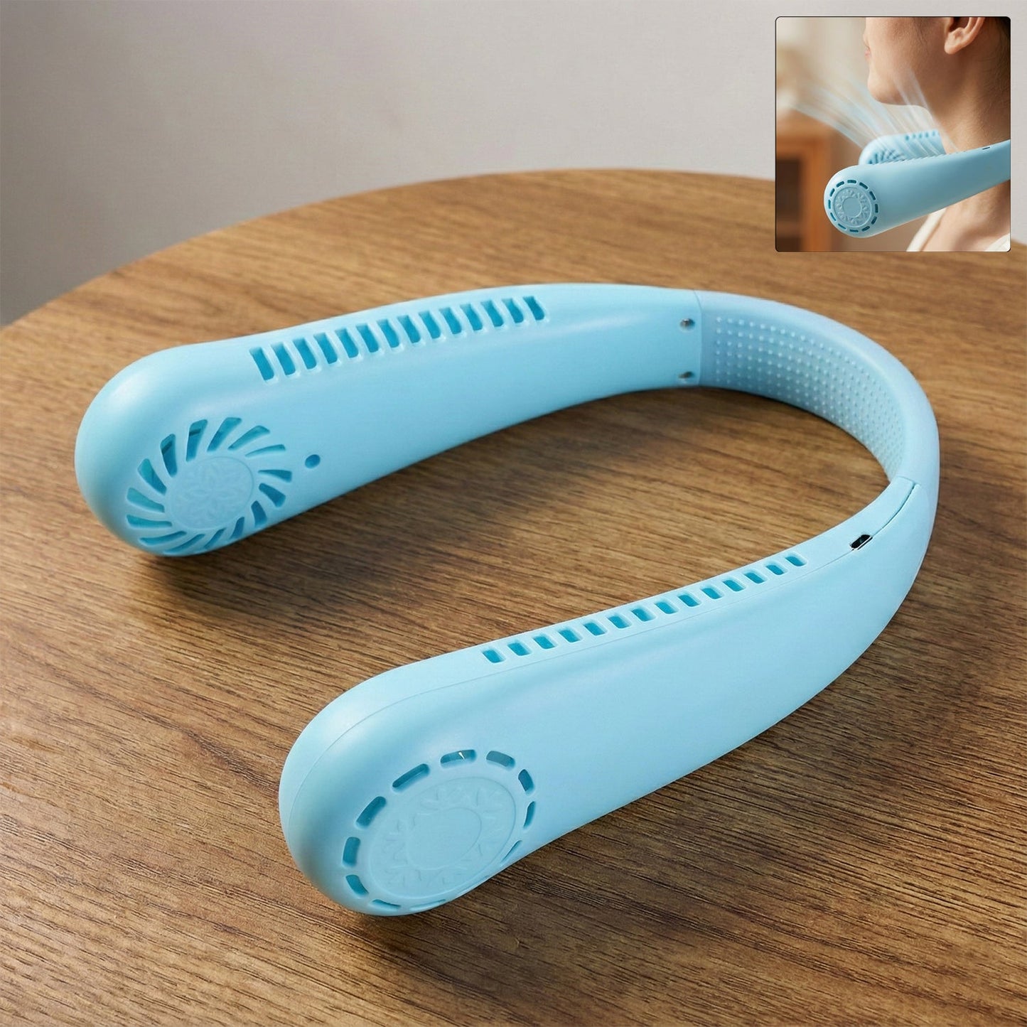 Rechargeable Hanging Neck Fan – Hands-Free Portable Cooling Fan