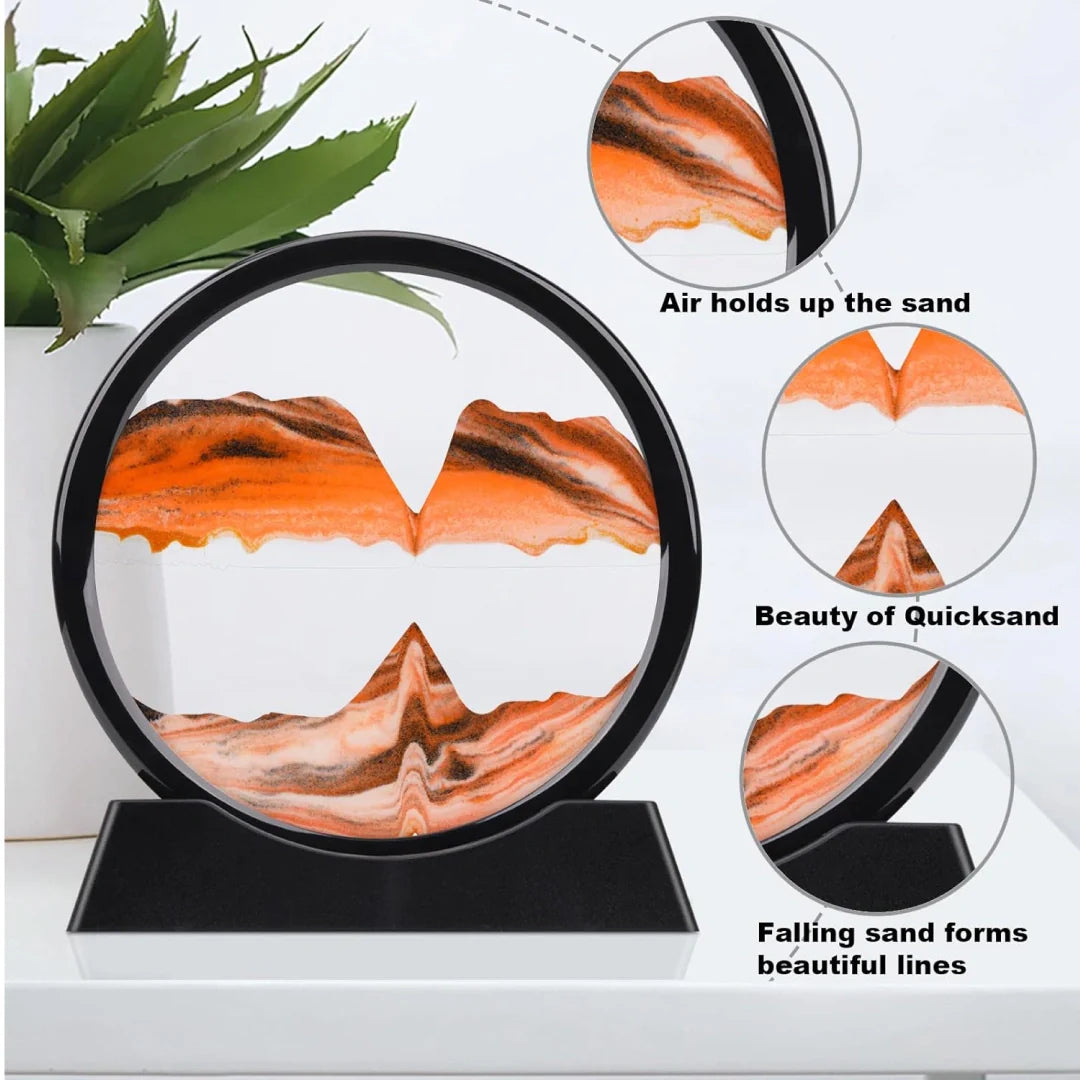 3D Moving Sand Art Frame | Relaxing Liquid Motion Decor for Home & Office