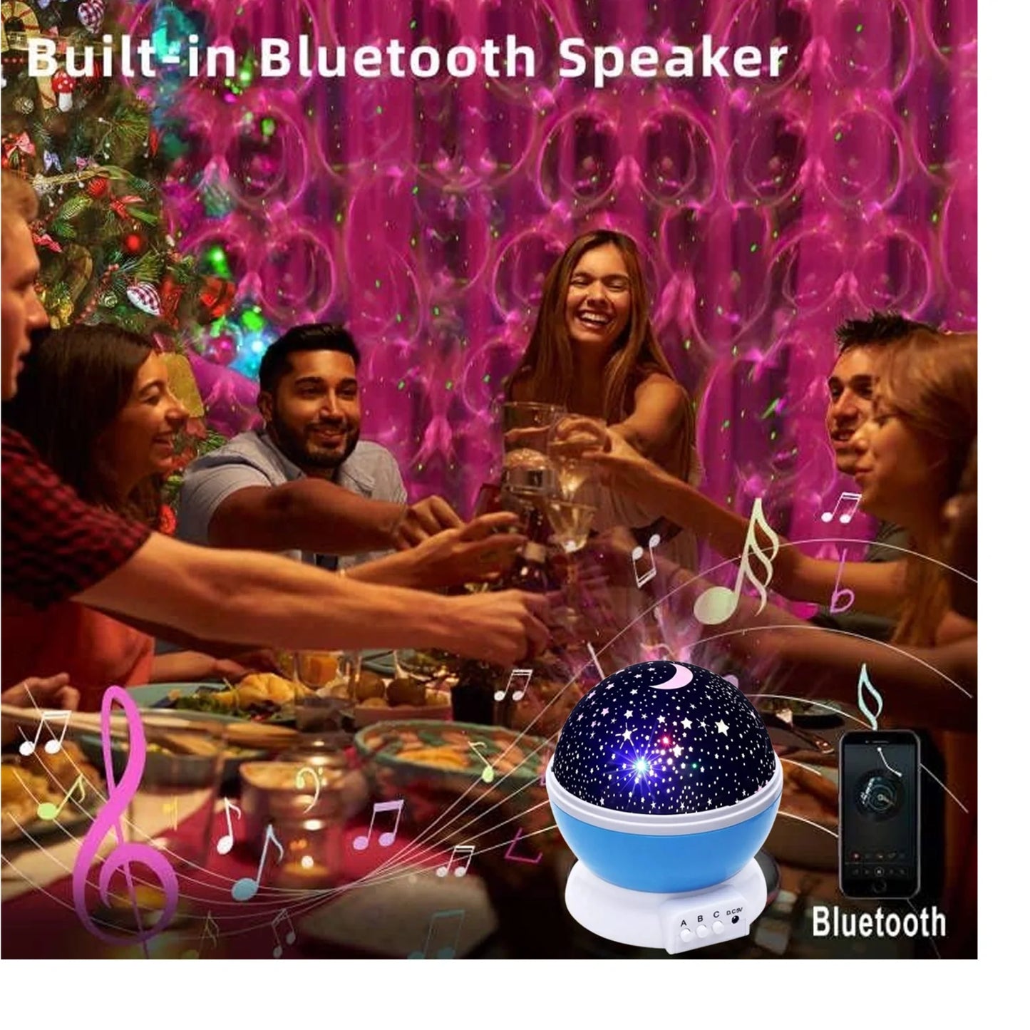 Galaxy Star Projector Night Lamp with Music & Timer