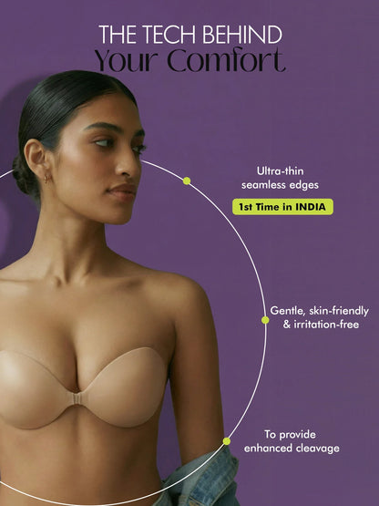 Cleavage Strapless Bra | Reusable Silicone Adhesive Bra