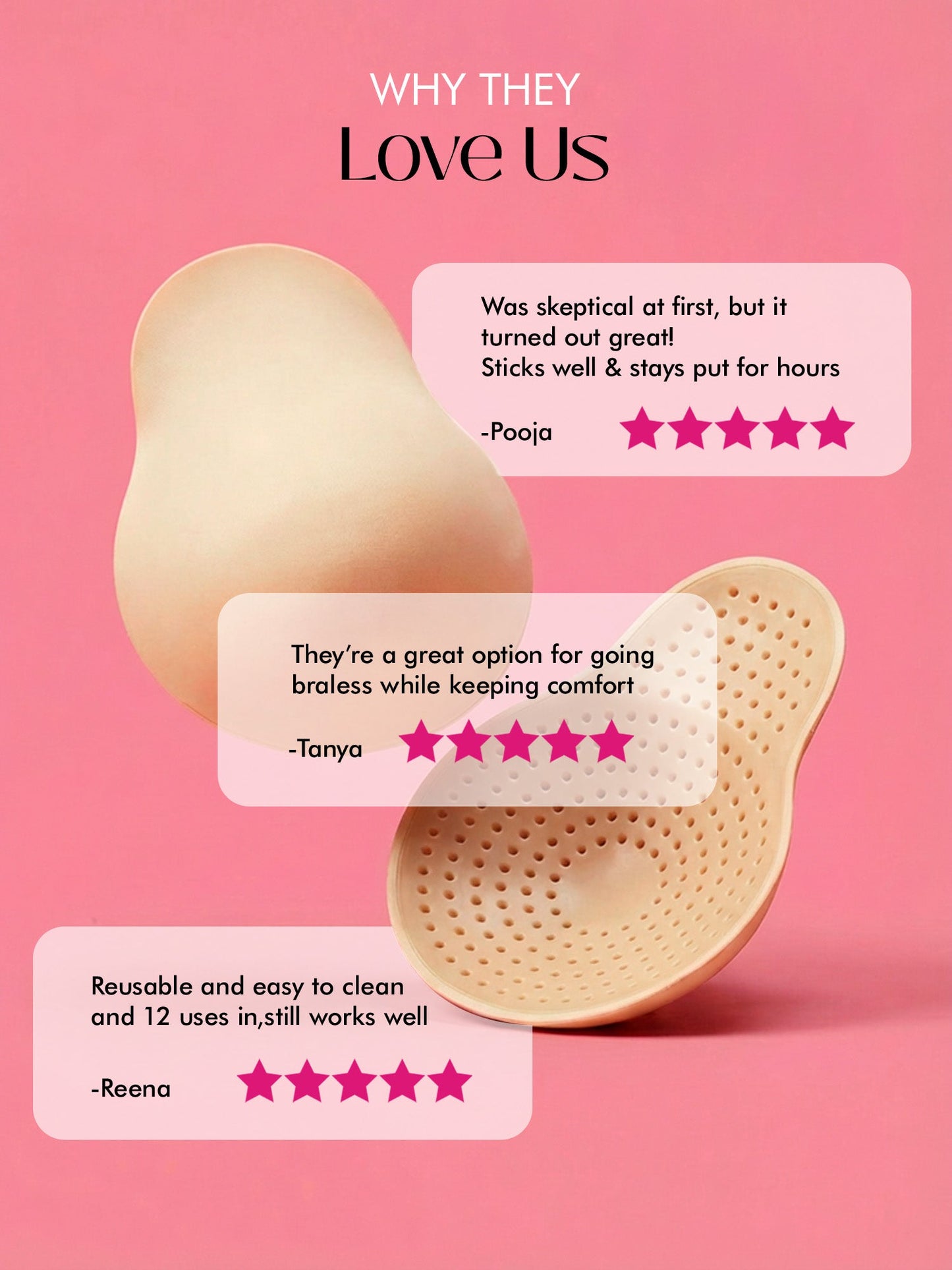 Reusable Breast Cups | Strapless Lift & Cover Pads for Backless Outfits