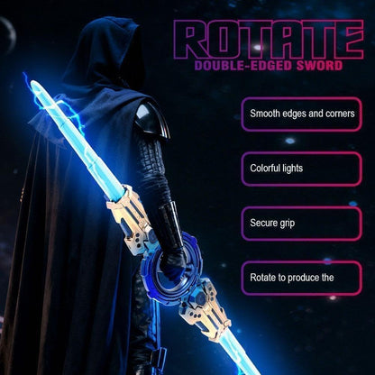 Fire Spin Double-Edged Lightsaber Toy | Rotating LED Sword