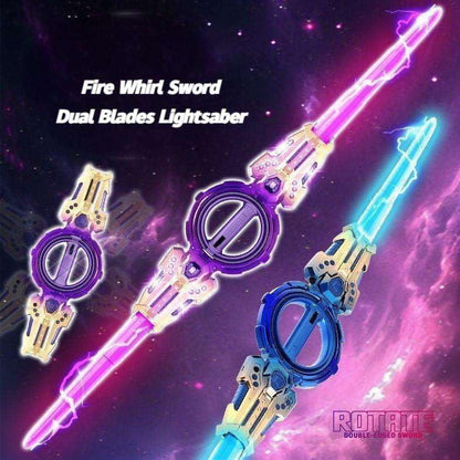 Fire Spin Double-Edged Lightsaber Toy | Rotating LED Sword