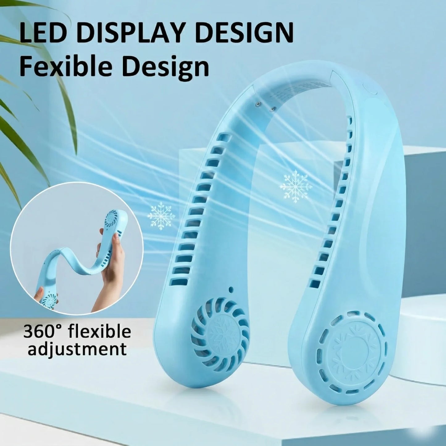 Rechargeable Hanging Neck Fan – Hands-Free Portable Cooling Fan