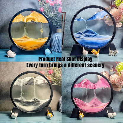 3D Moving Sand Art Frame | Relaxing Liquid Motion Decor for Home & Office