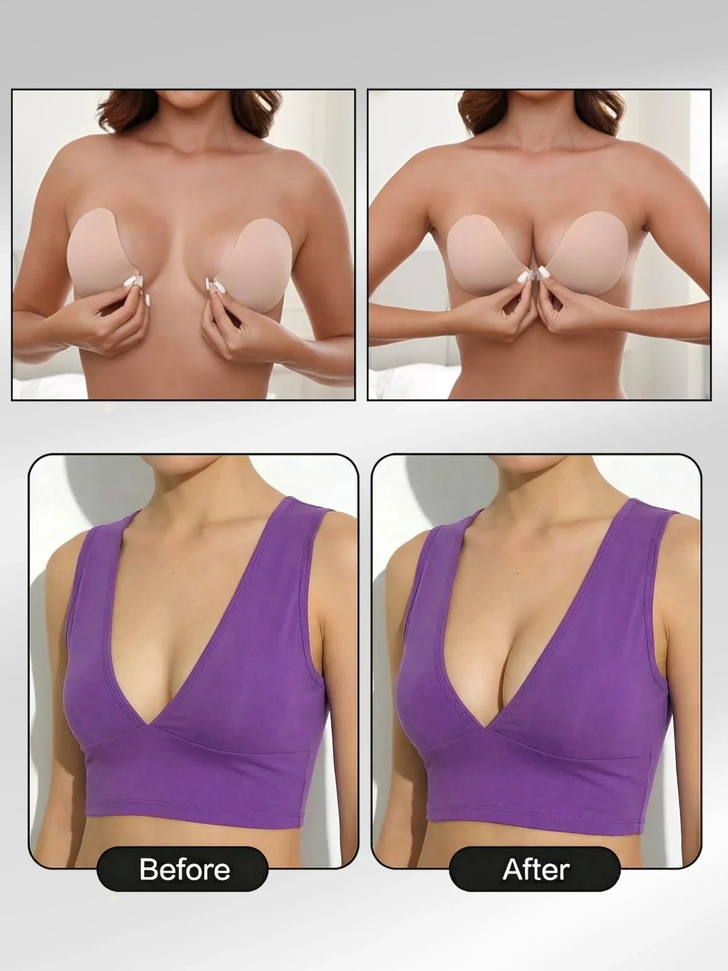 Cleavage Strapless Bra | Reusable Silicone Adhesive Bra