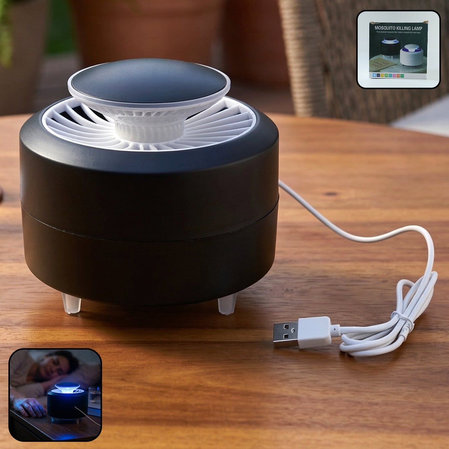 USB Mosquito Killer Lamp – Silent Indoor Mosquito Trap with Night Light