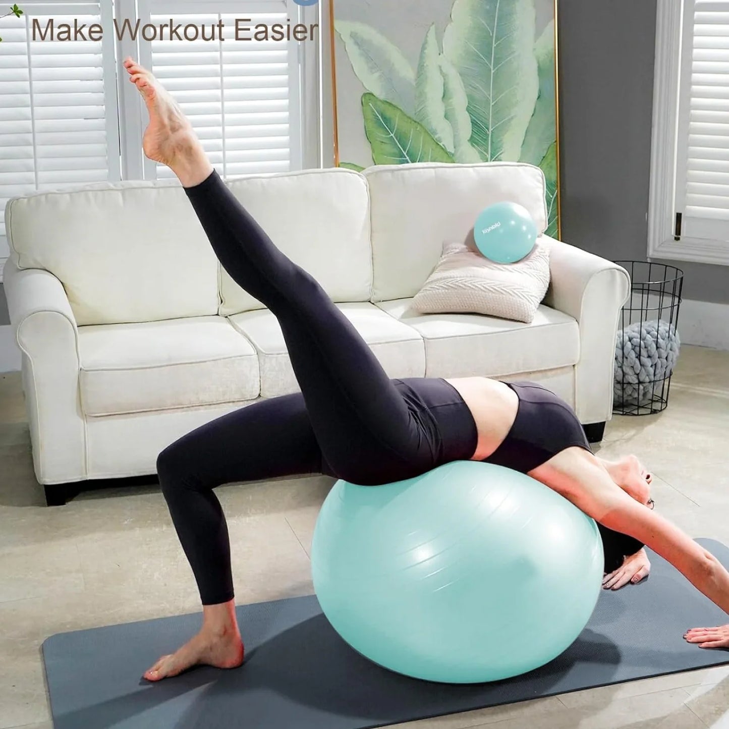 Gym Stability Ball with Foot Pump – Anti-Burst Non-Slip Exercise Ball