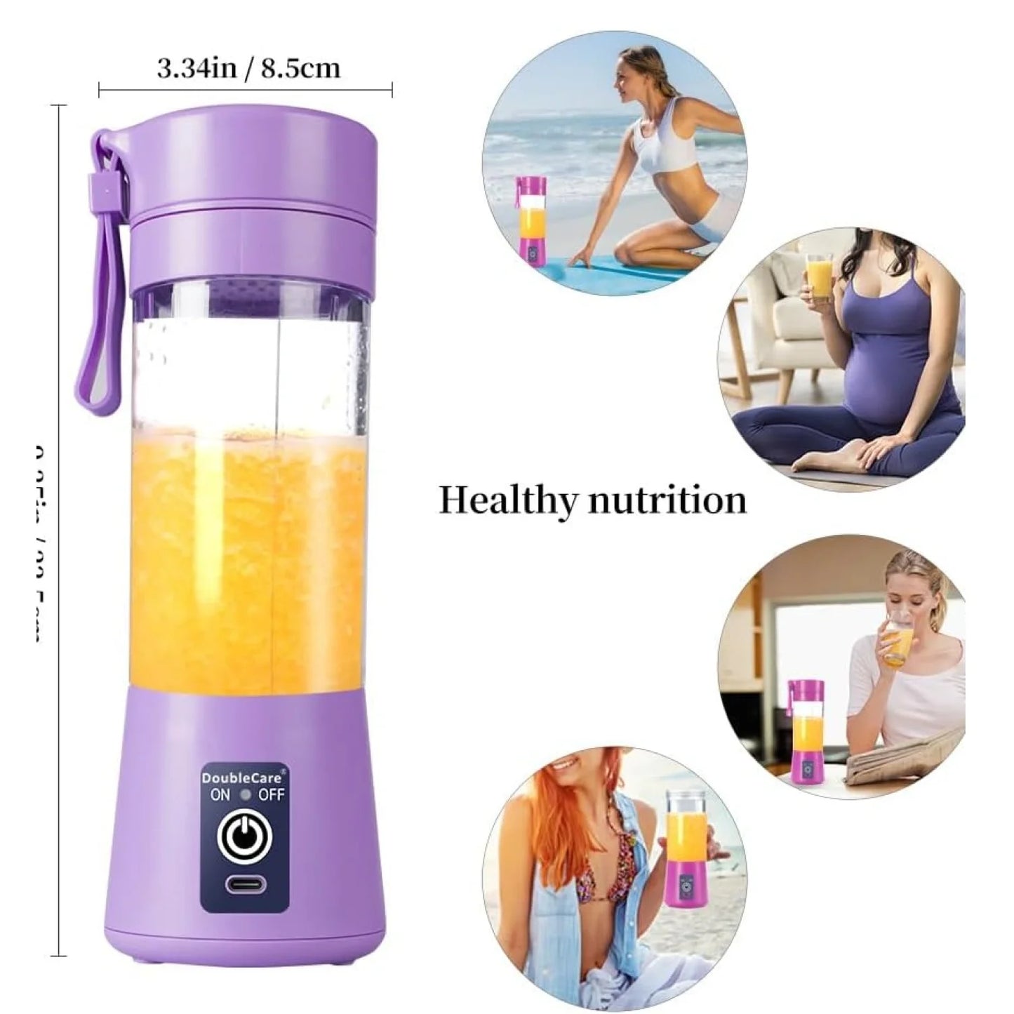 Portable USB Electric Juicer Blender | Rechargeable Protein Shaker & Smoothie Maker