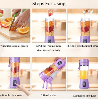 Portable USB Electric Juicer Blender | Rechargeable Protein Shaker & Smoothie Maker