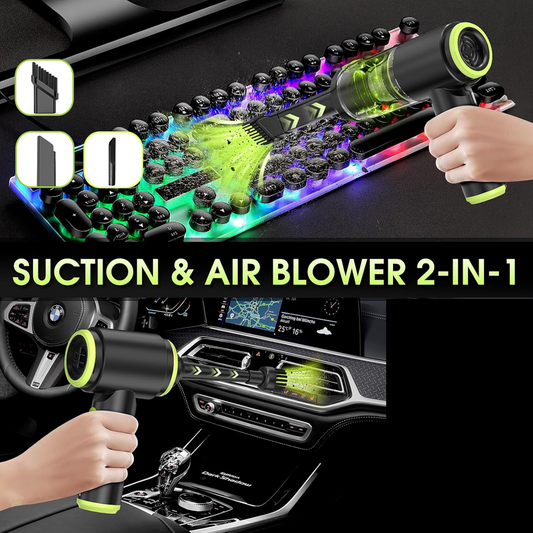 2-in-1 Cordless Mini Car Vacuum Cleaner & Air Blower – High Power USB Rechargeable Handheld Cleaner