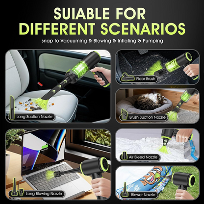 2-in-1 Cordless Mini Car Vacuum Cleaner & Air Blower – High Power USB Rechargeable Handheld Cleaner