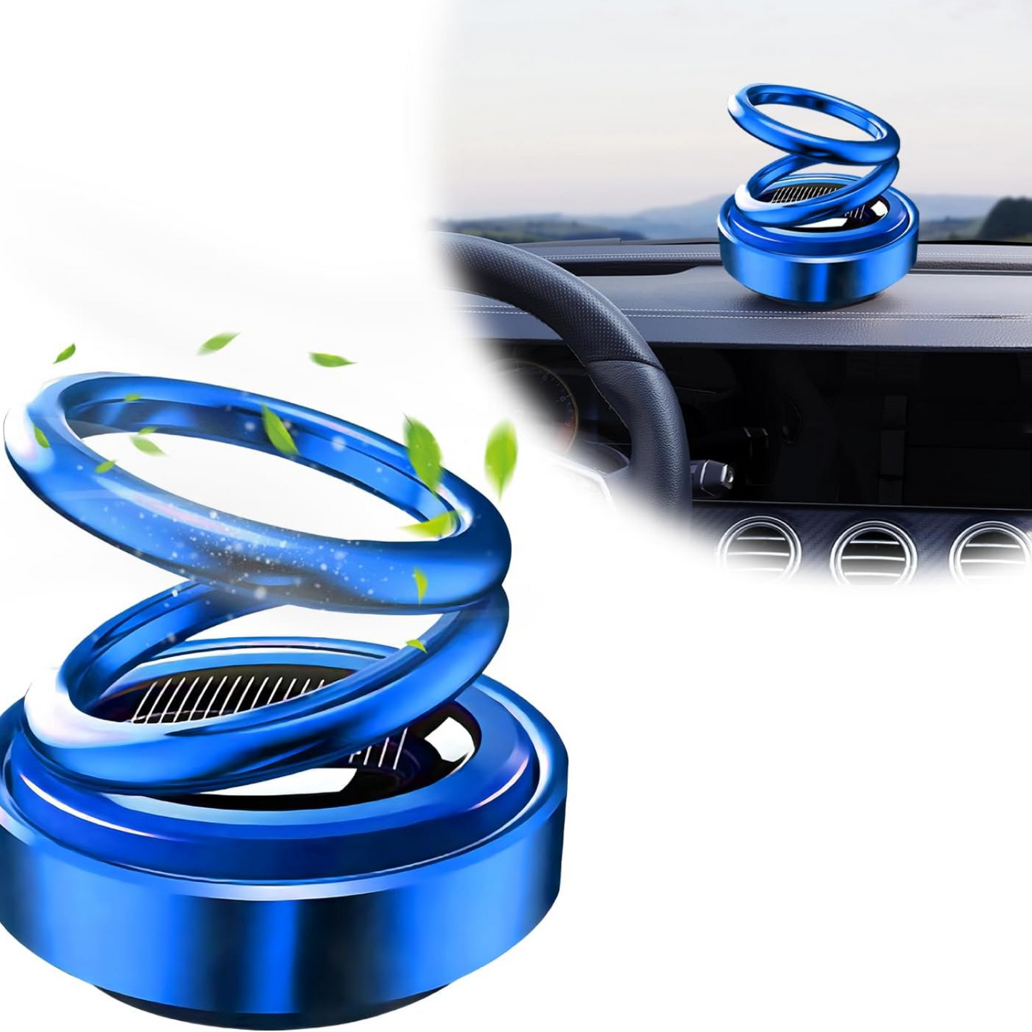 Solar Rotating Car Perfume Diffuser – 360° Automatic Air Freshener