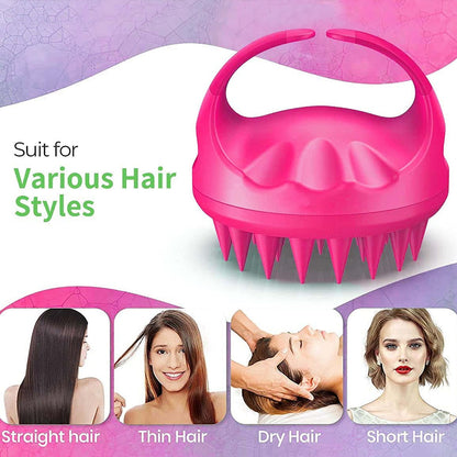Silicone Scalp Massager Shampoo Brush – Hair Cleaning & Dandruff Removal Massage Tool