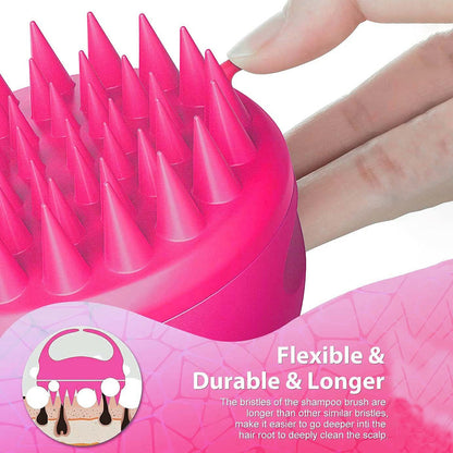 Silicone Scalp Massager Shampoo Brush – Hair Cleaning & Dandruff Removal Massage Tool