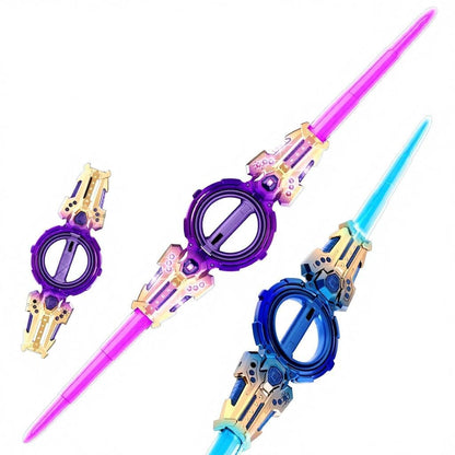 Fire Spin Double-Edged Lightsaber Toy | Rotating LED Sword