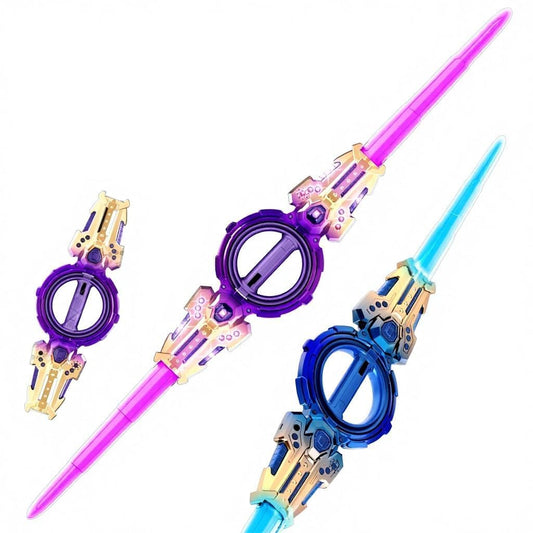 Fire Spin Double-Edged Lightsaber Toy | Rotating LED Sword