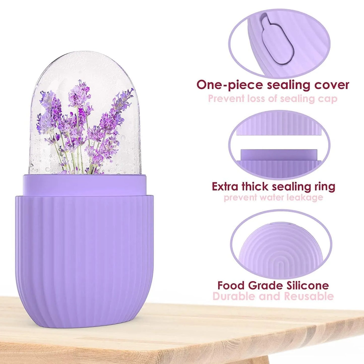 Silicone Ice Roller for Face & Eyes – Reusable Facial Cooling Tool