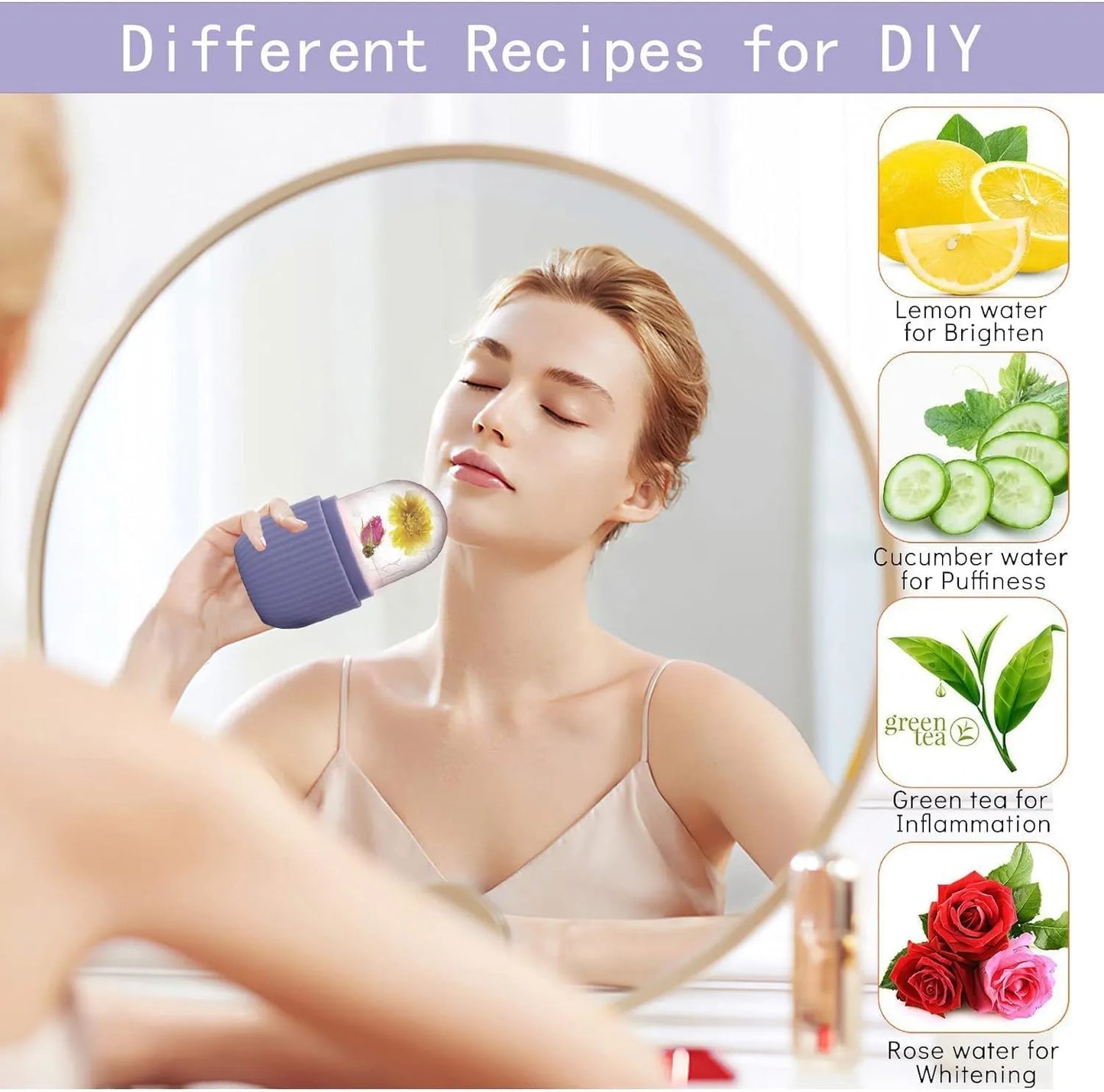 Silicone Ice Roller for Face & Eyes – Reusable Facial Cooling Tool