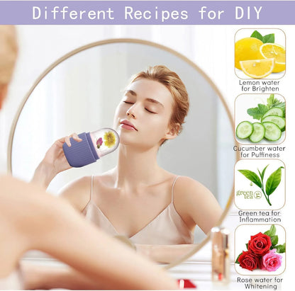 Silicone Ice Roller for Face & Eyes – Reusable Facial Cooling Tool