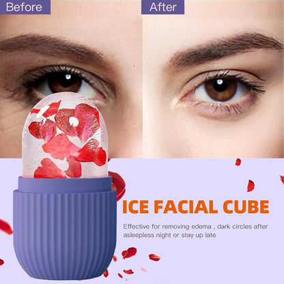 Silicone Ice Roller for Face & Eyes – Reusable Facial Cooling Tool