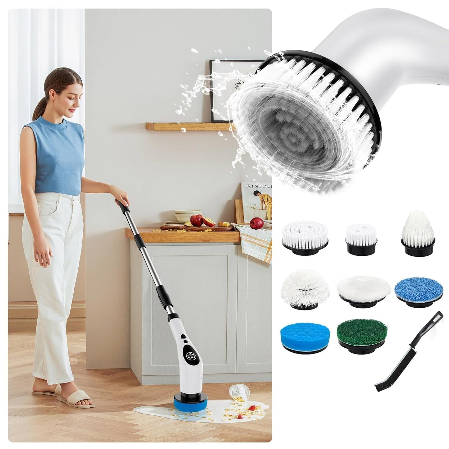 9-in-1 Electric Spin Scrubber – Cordless Power Cleaning Brush with Extendable Handle