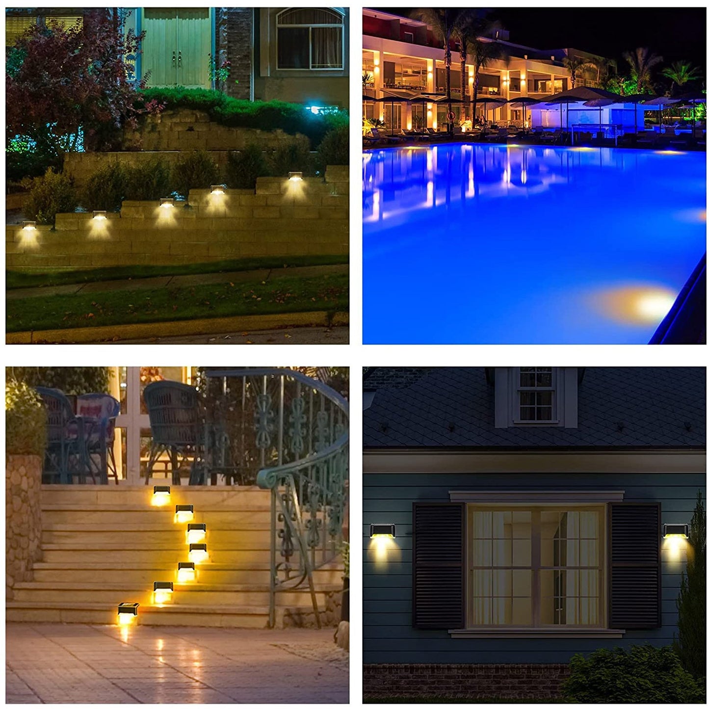 Solar Step Lights (4 Pack) – Waterproof Stair Lights with Auto On/Off Sensor