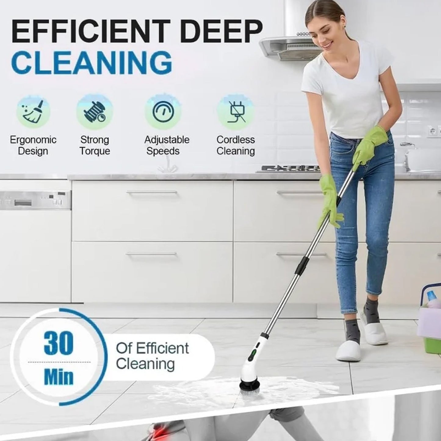 9-in-1 Electric Spin Scrubber – Cordless Power Cleaning Brush with Extendable Handle